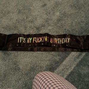Birthday sash